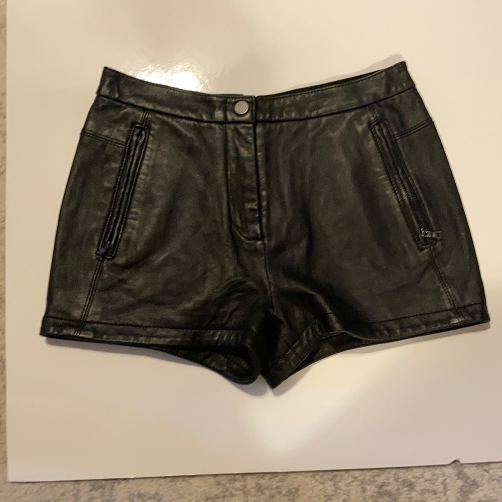 Leather shorts